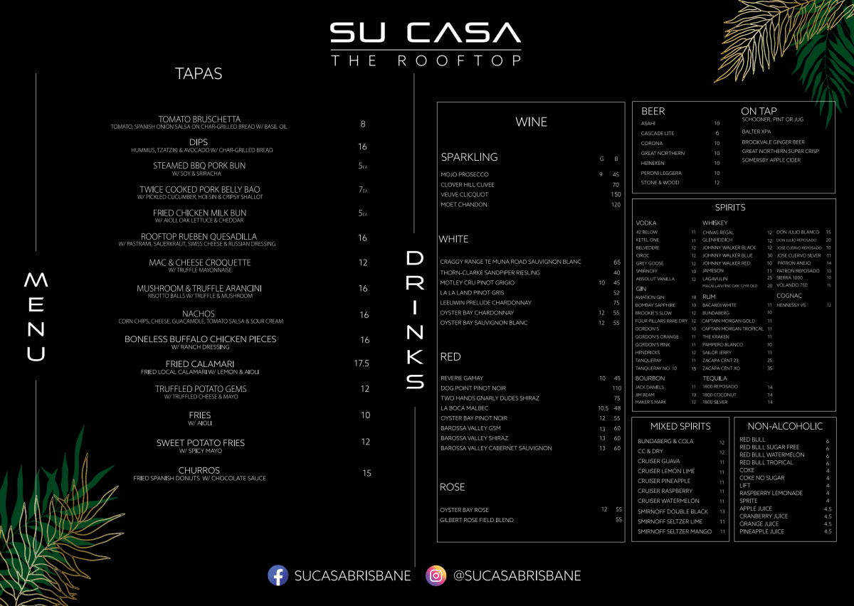 Menu 2024 Su Casa Rooftop in Fortitude Valley (QLD) TheFork