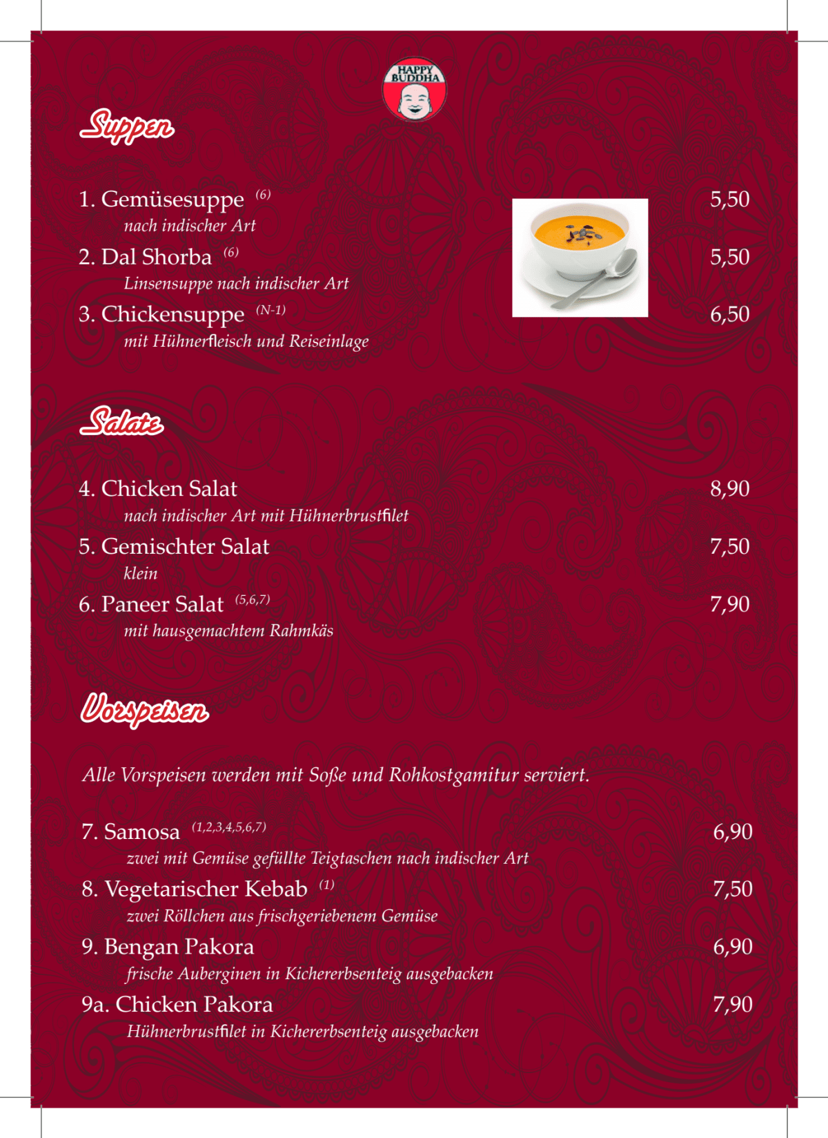 Menù completo e carta 2024 Happy Buddha a Berlino TheFork