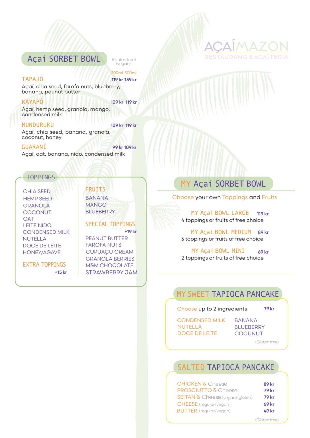 Açaímazon Café & Acaíteria menu