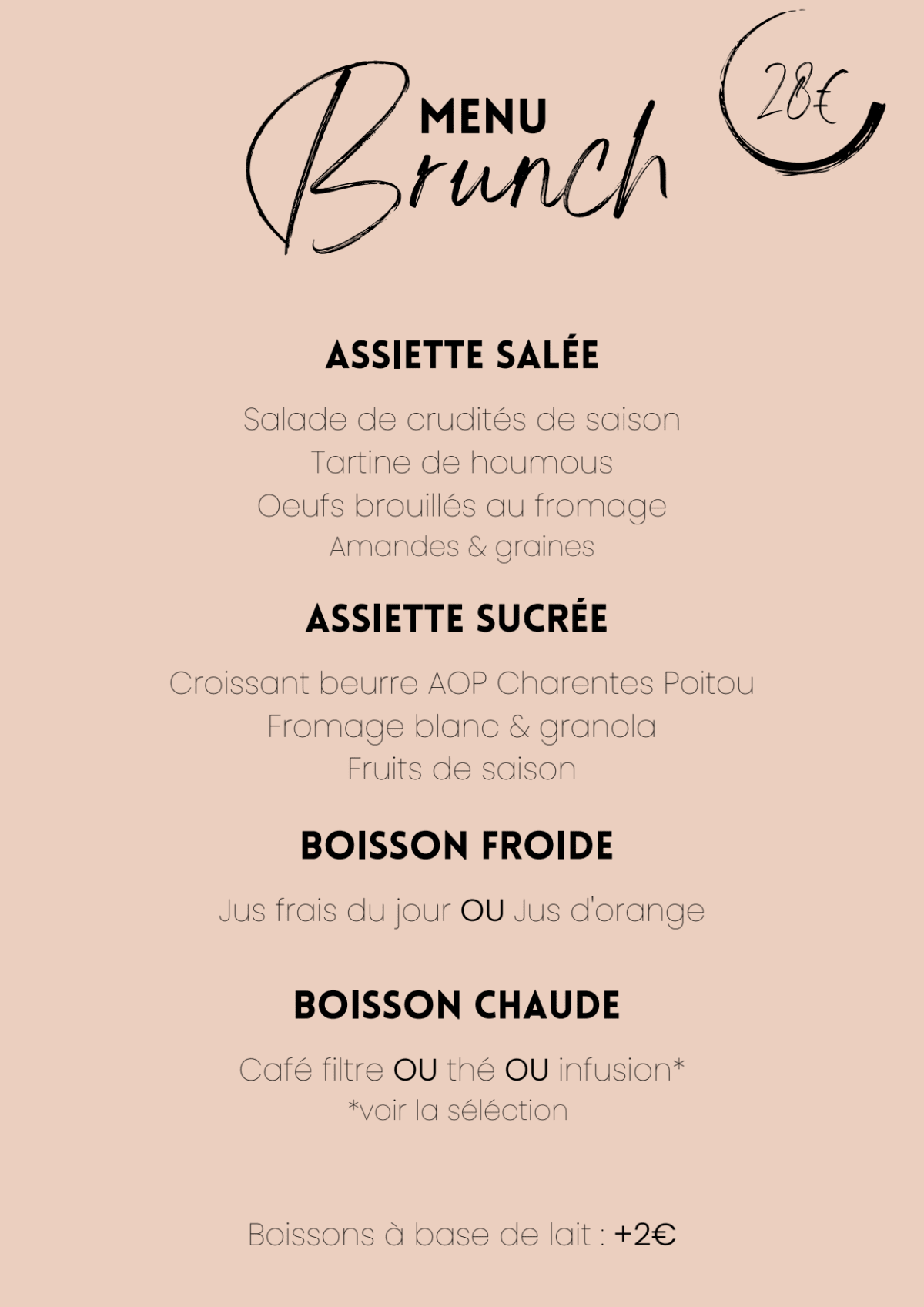 Soeurs menu