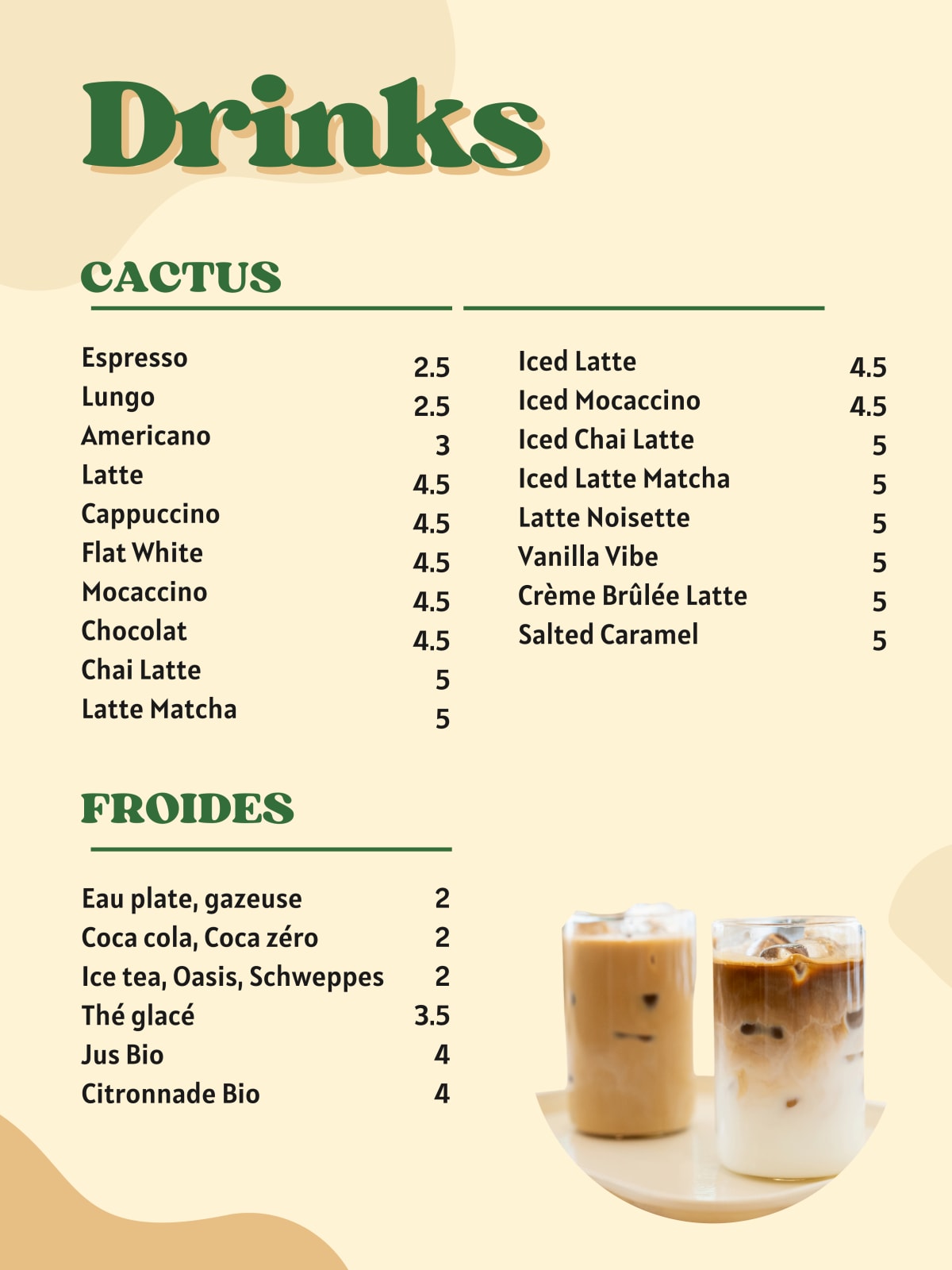 Cactus menu