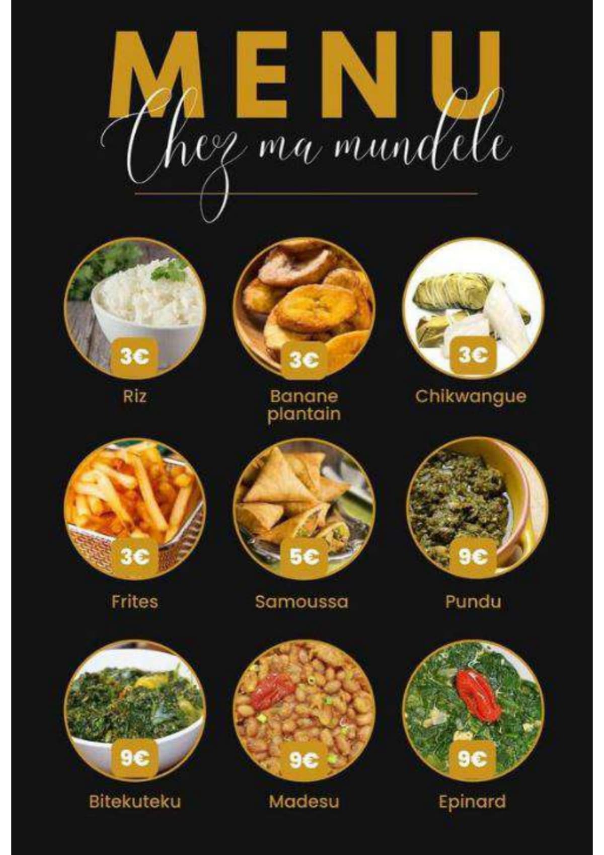 Chez Ma Mundele menu