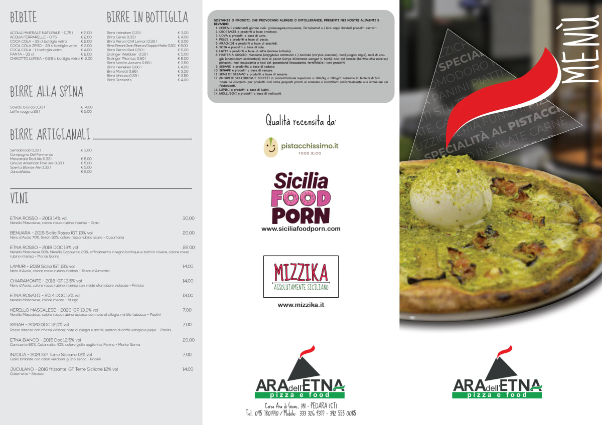 Carte et Menus 2024 Ara dell'Etna à Pedara TheFork