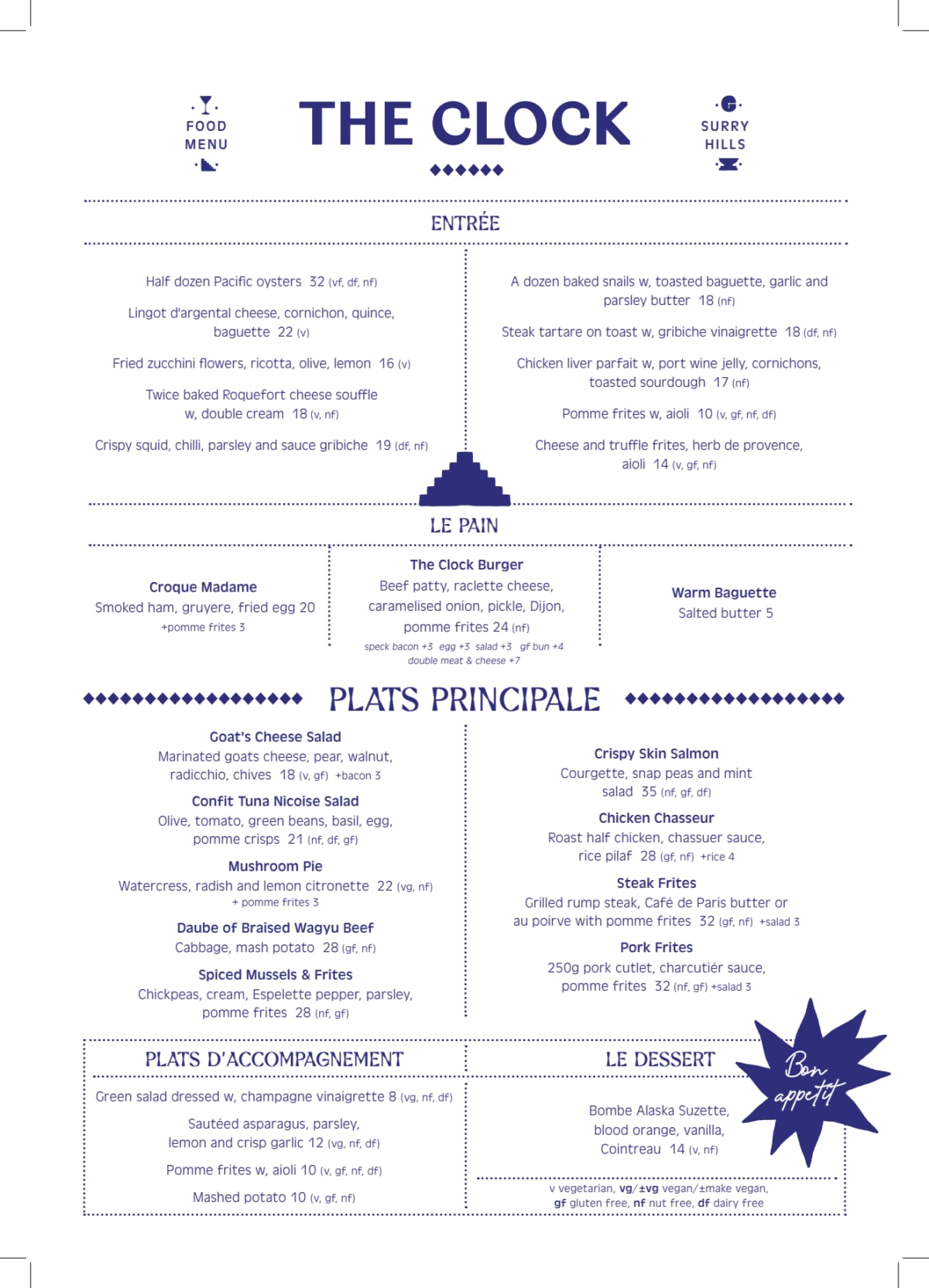 The clock hotel menu deals