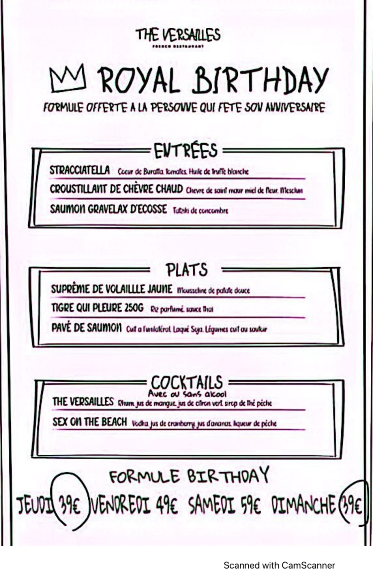 Menus 2024 The Versailles restaurant concept in Paris TheFork