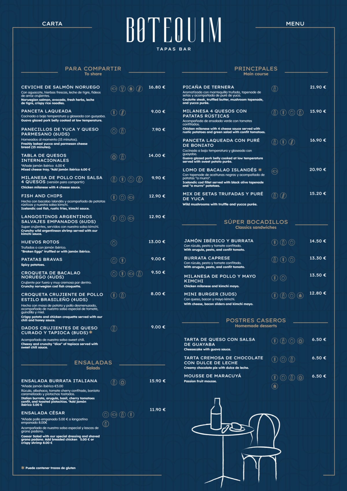 Botequim Madrid menu