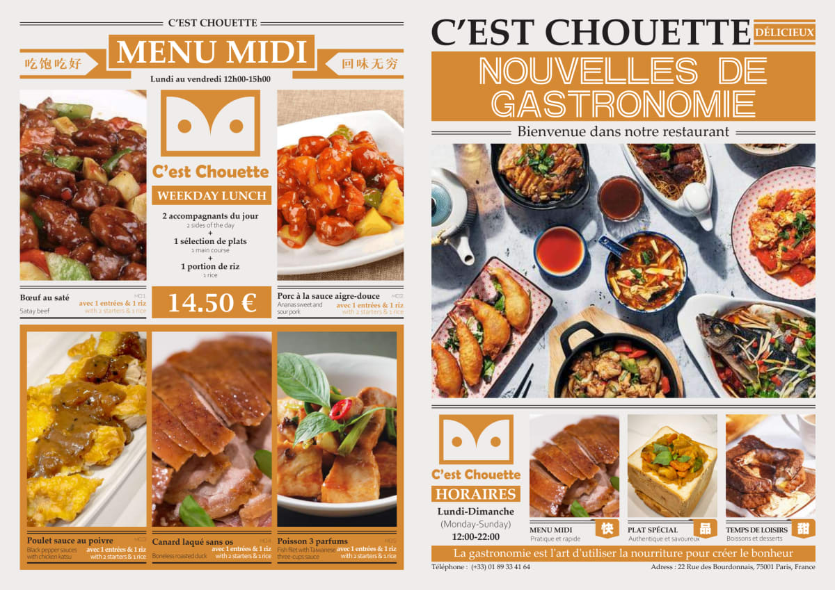 C'est Chouette menu