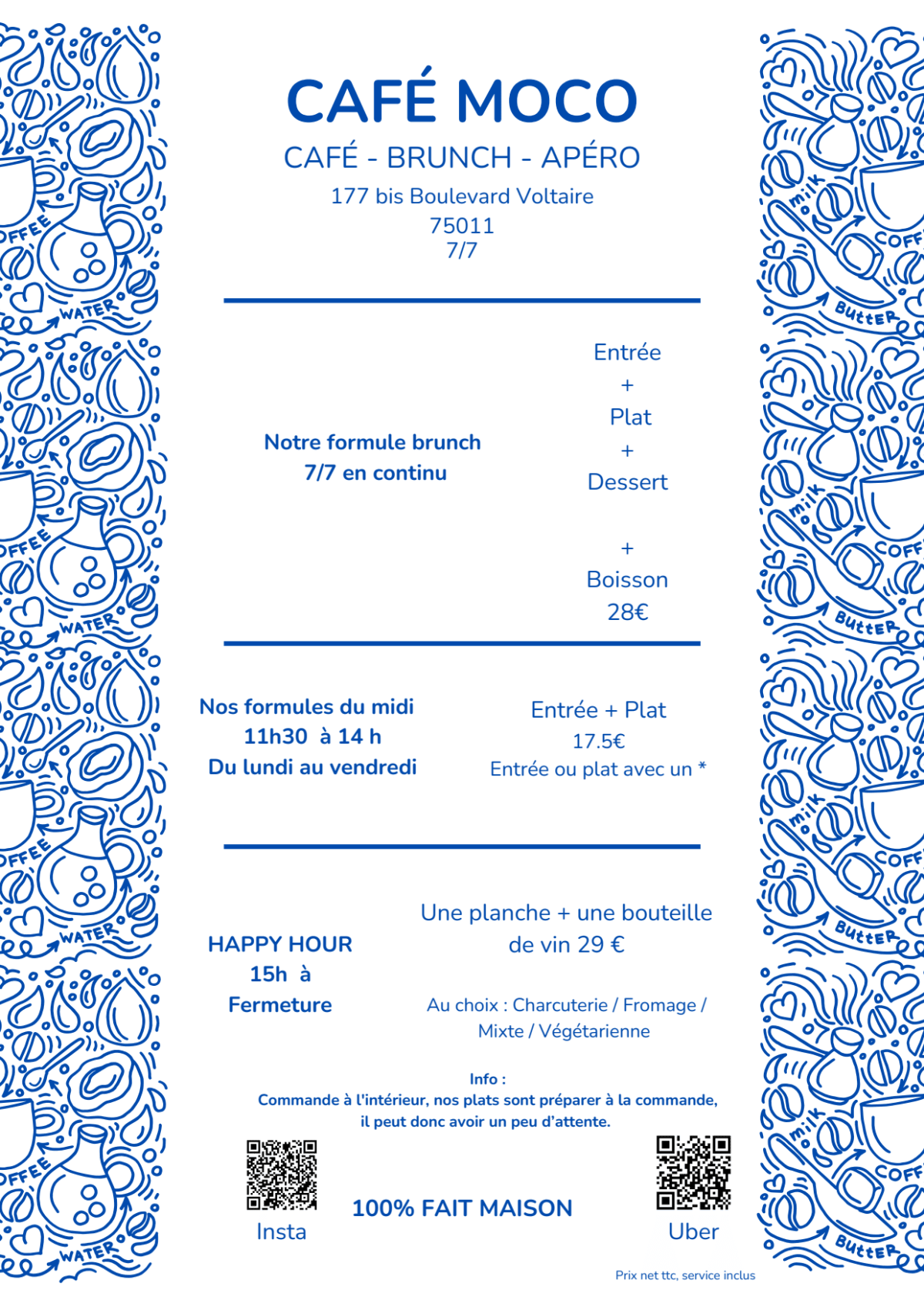 Cafe Moco menu