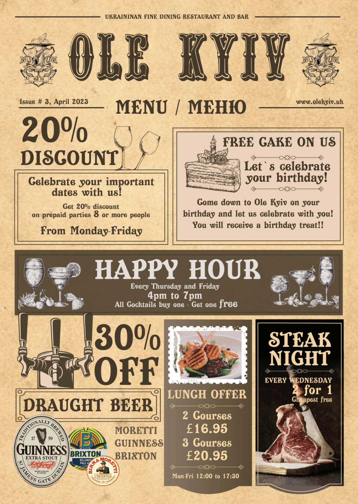 Carte et Menus 2024 Ole Kyiv à Chislehurst TheFork