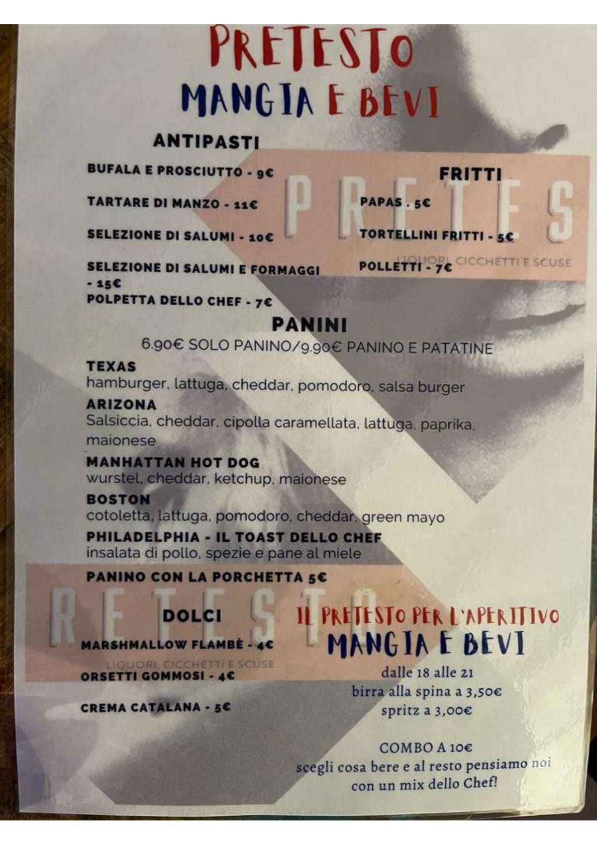 Pretesto menu