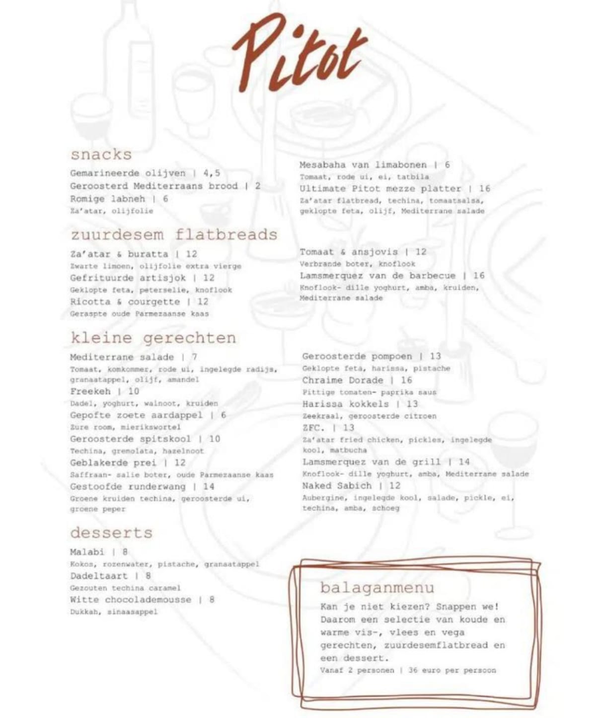 Menus 2024 Pitot Utrecht in Utrecht TheFork