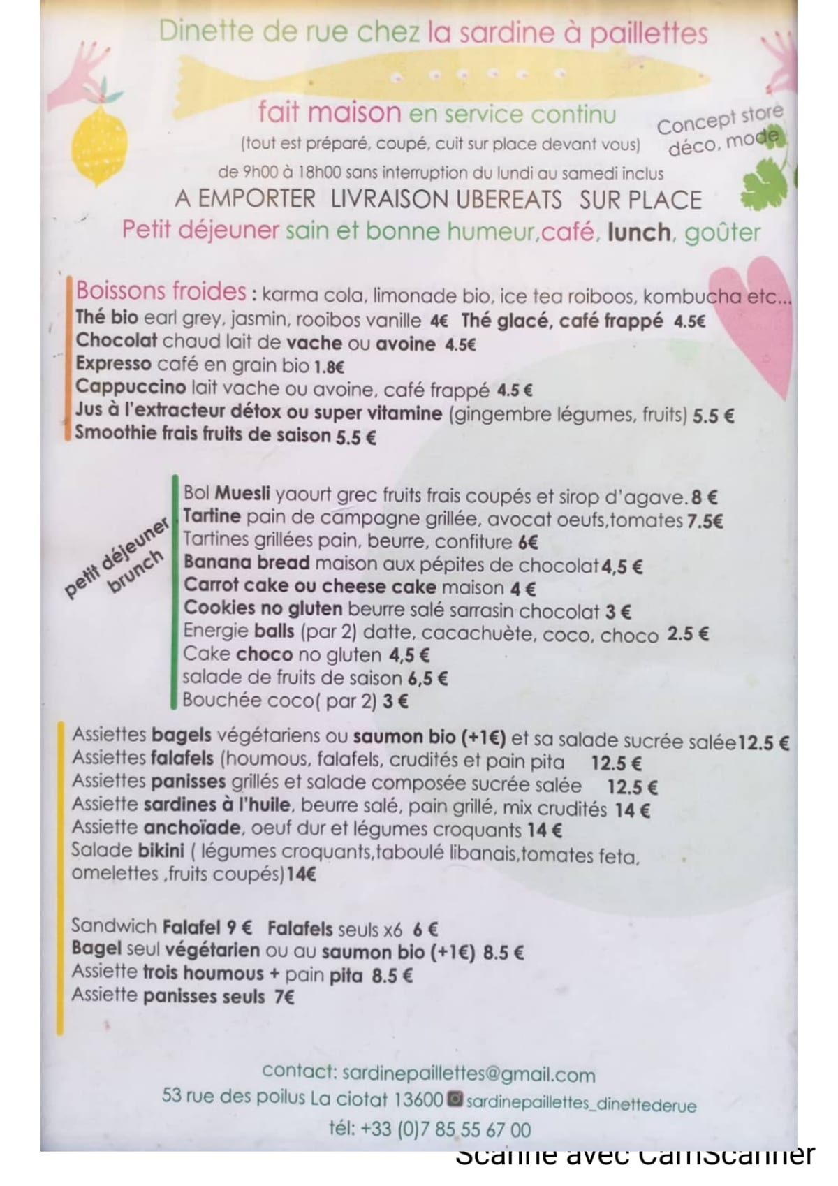 Carte et Menus 2024 La Sardine à Paillettes à La Ciotat TheFork