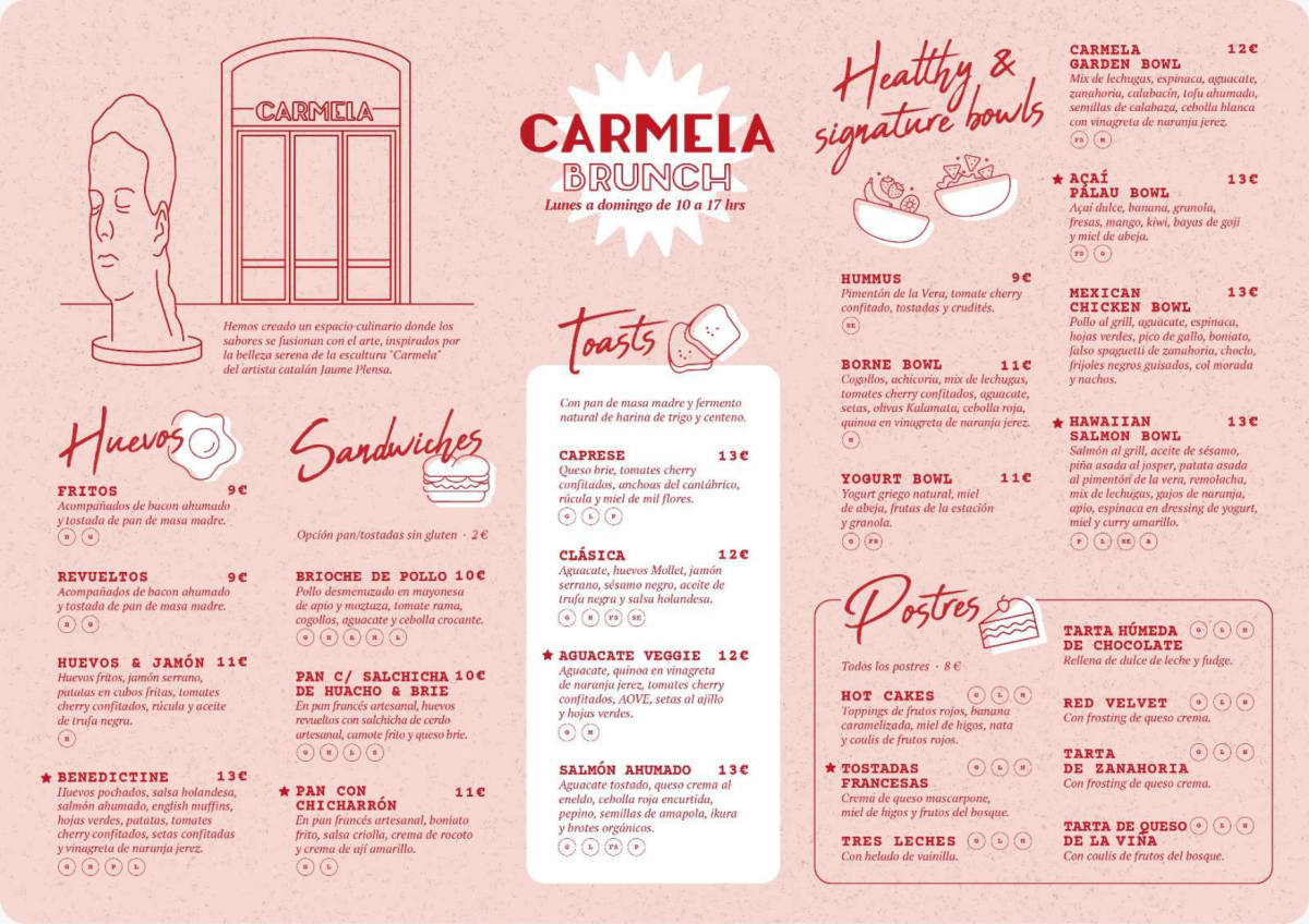 Carmela menu