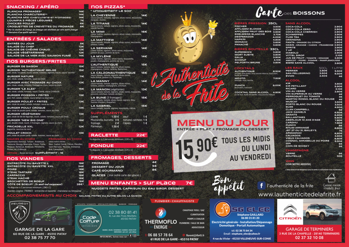 la frite menu        <h3 class=