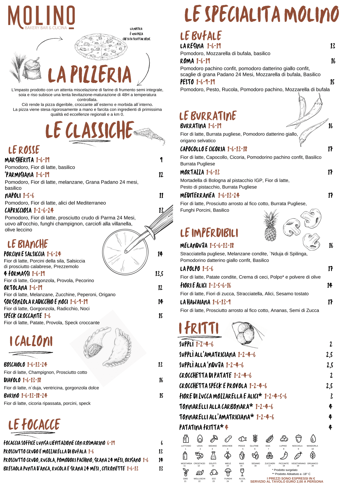 Molino via Appia menu