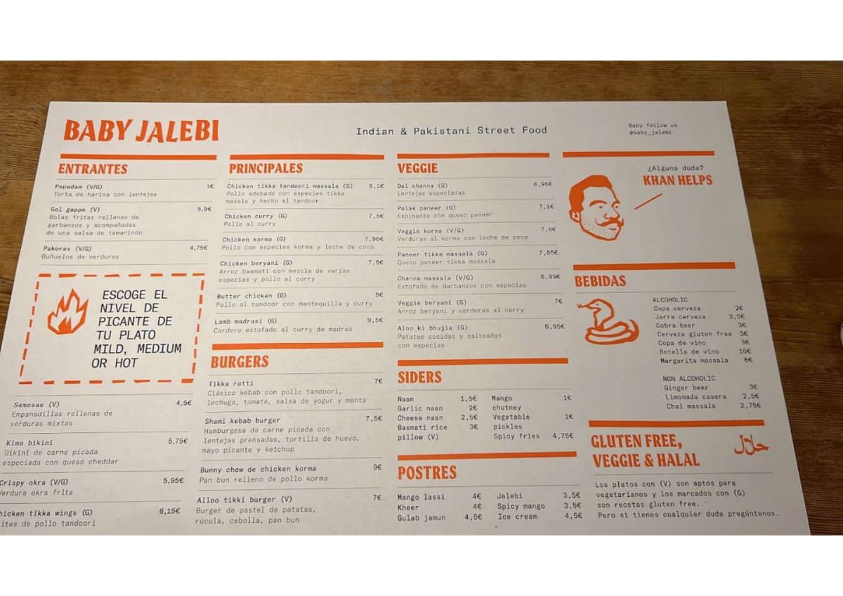 Menù completo e carta 2024 - Baby Jalebi Barcelona a Barcellona | TheFork