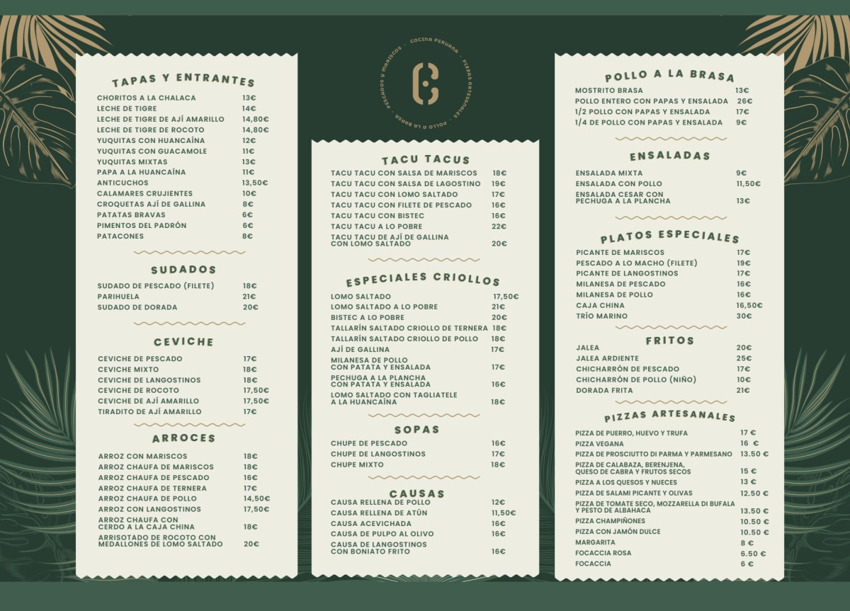 Cumpanama menu