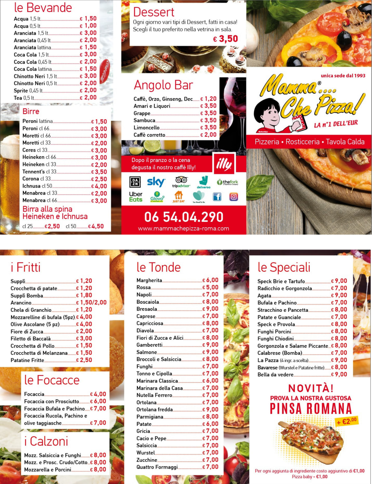 Mamma Che Pizza menu