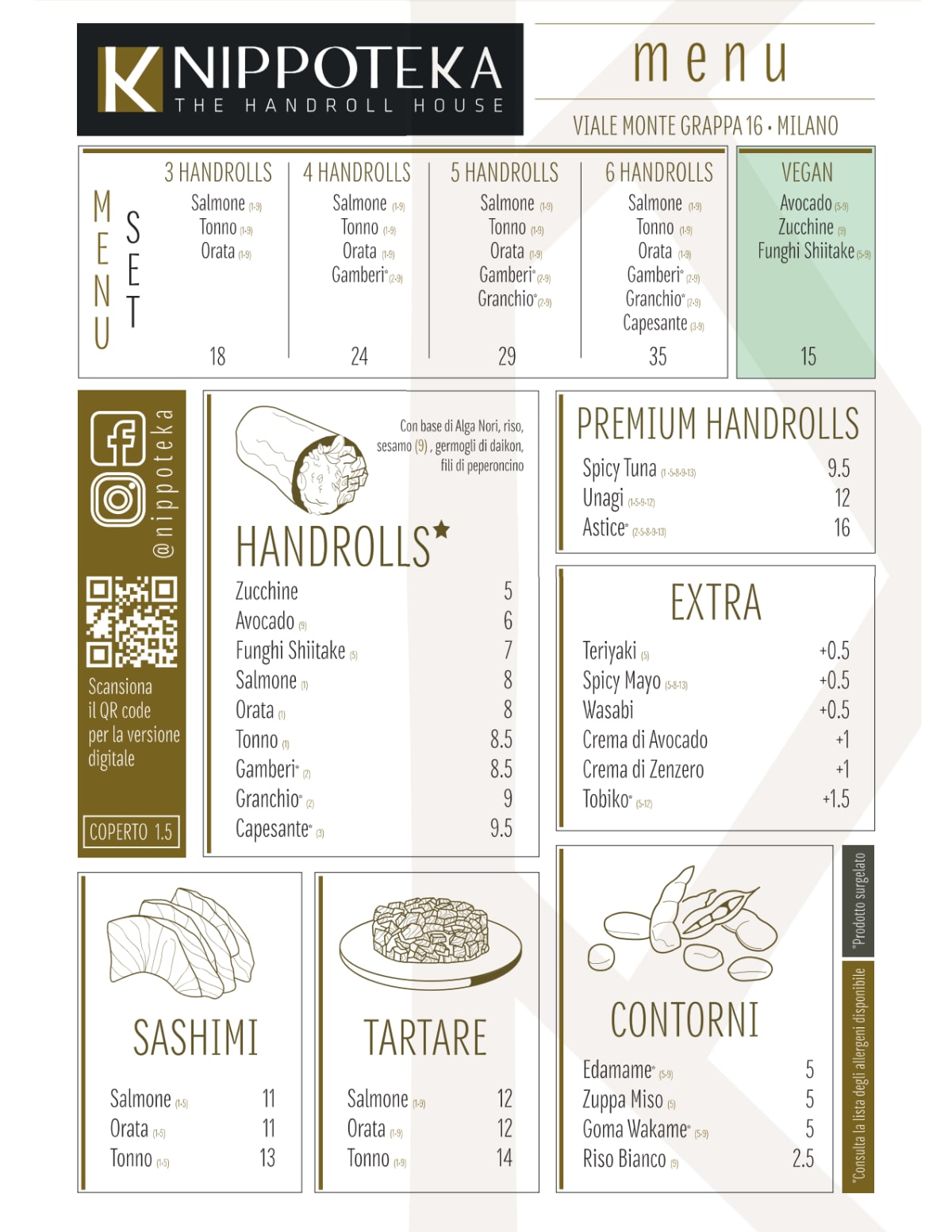 Nippoteka - The Handroll House menu