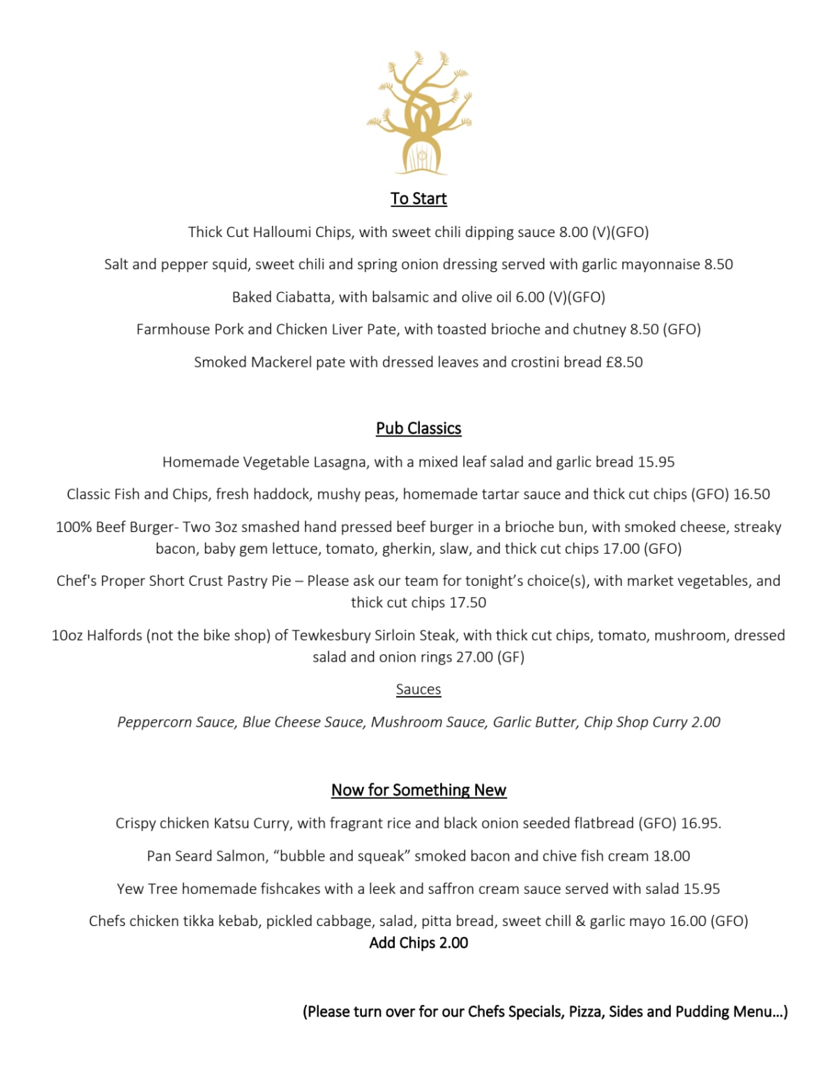 Carta y menù 2024 Actualizados The Yew Tree en Tewkesbury TheFork