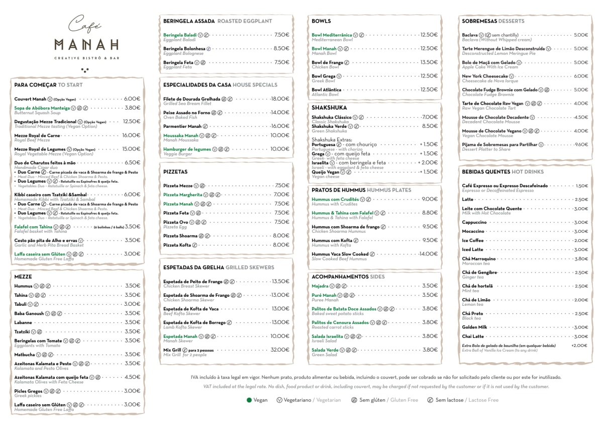 Manah menu