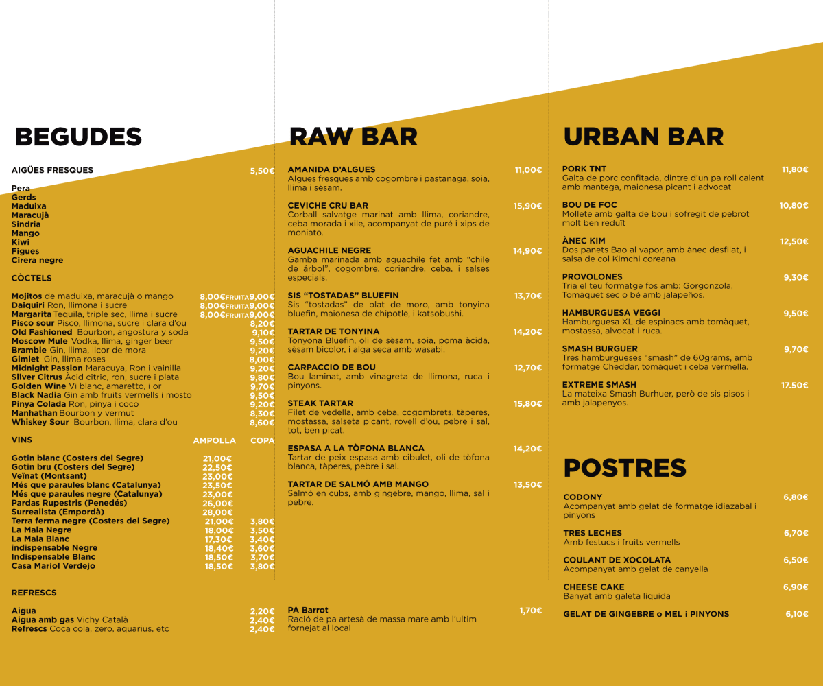 Menu 2024 Cru in Barcelona TheFork