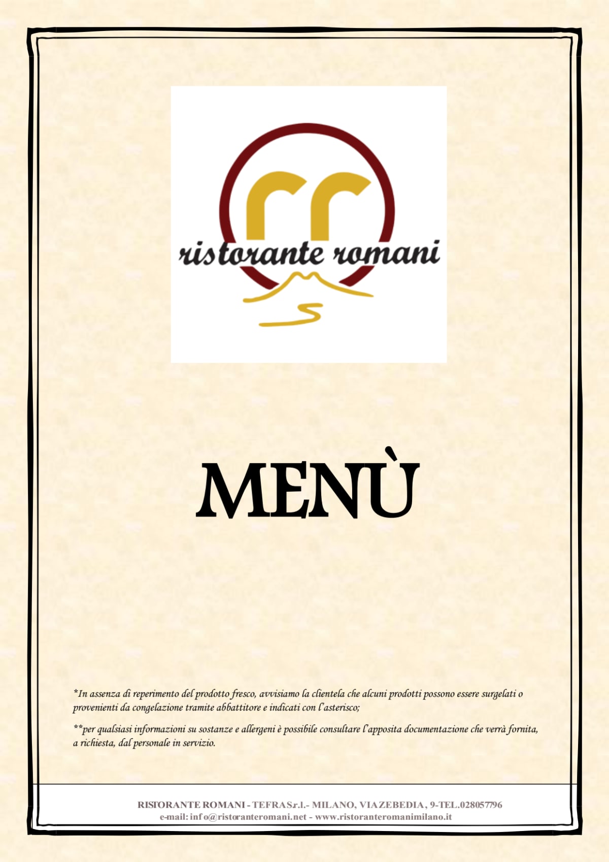 Romani menu