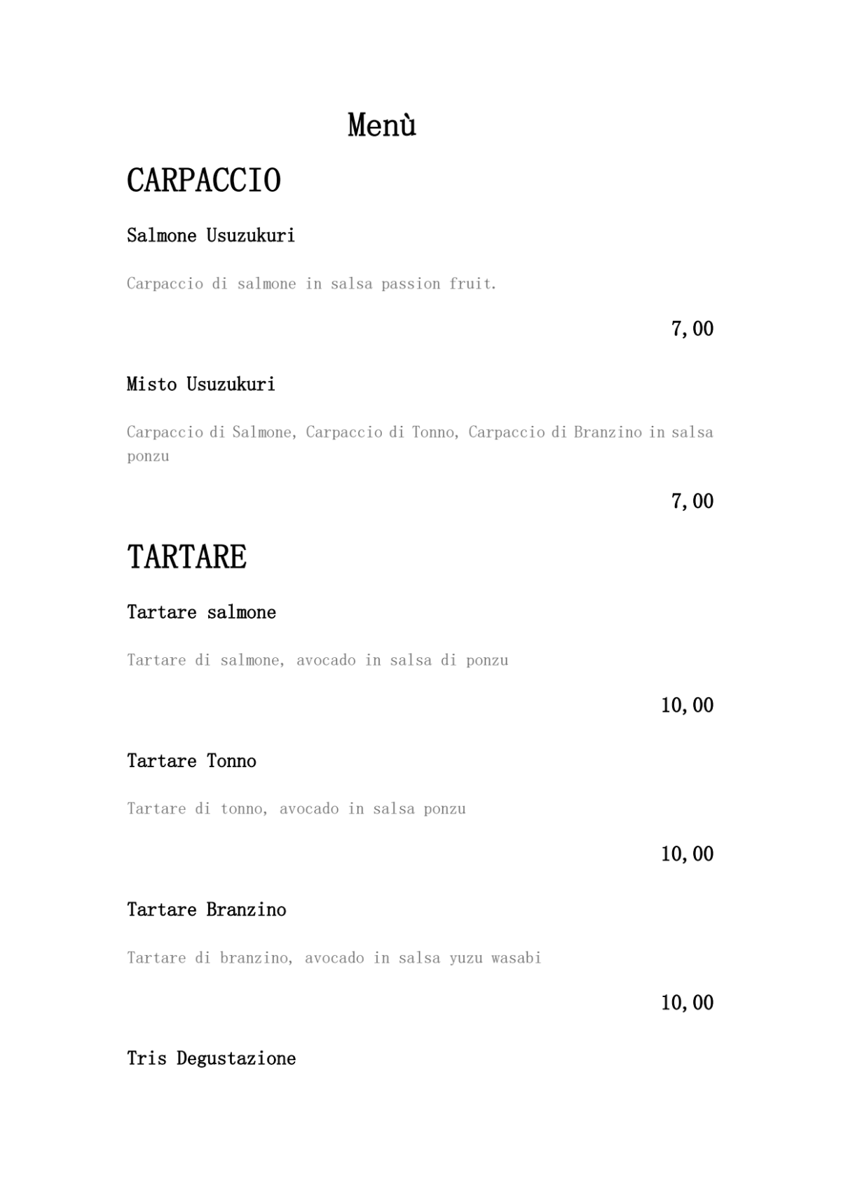 Du Lab menu