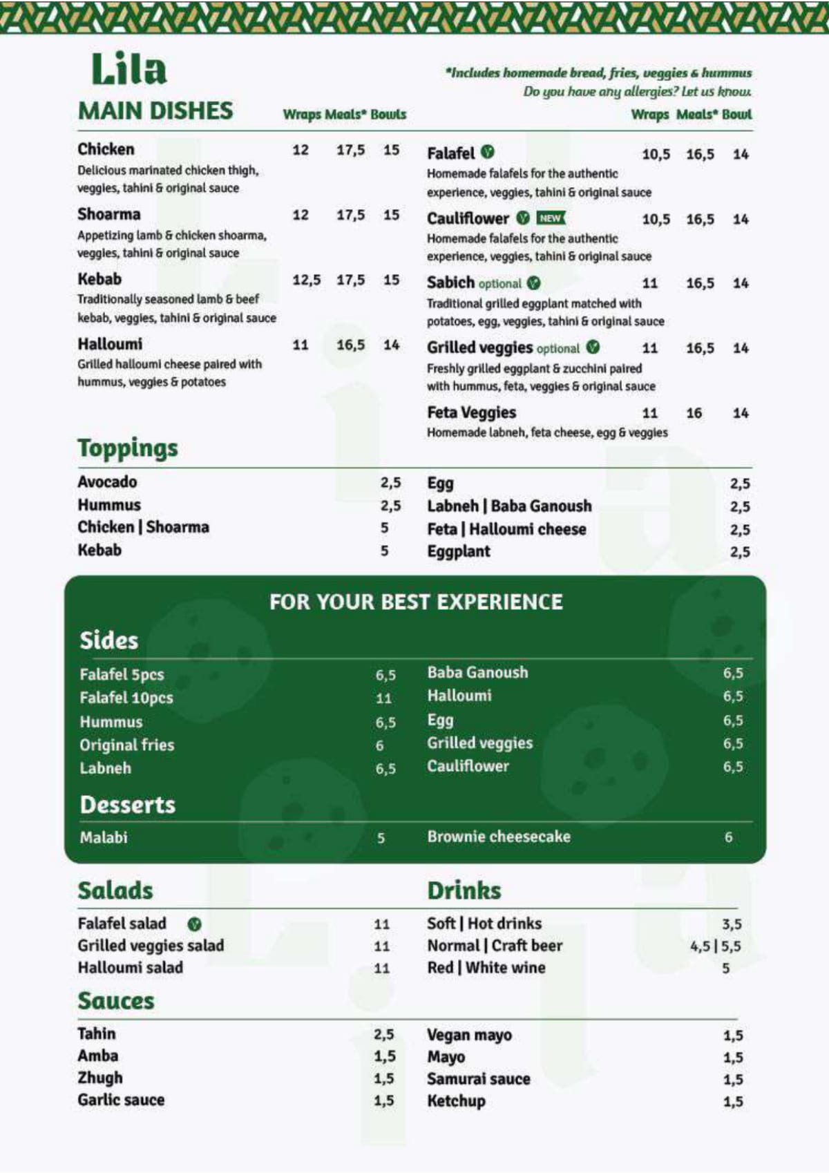 Lila menu