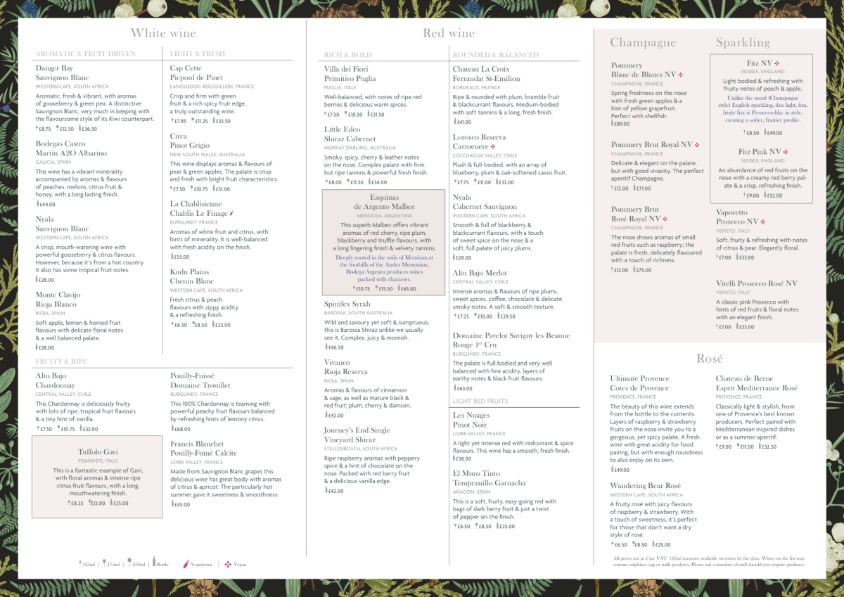 Menus 2024 De Vere Tortworth Court in Wotton under Edge TheFork