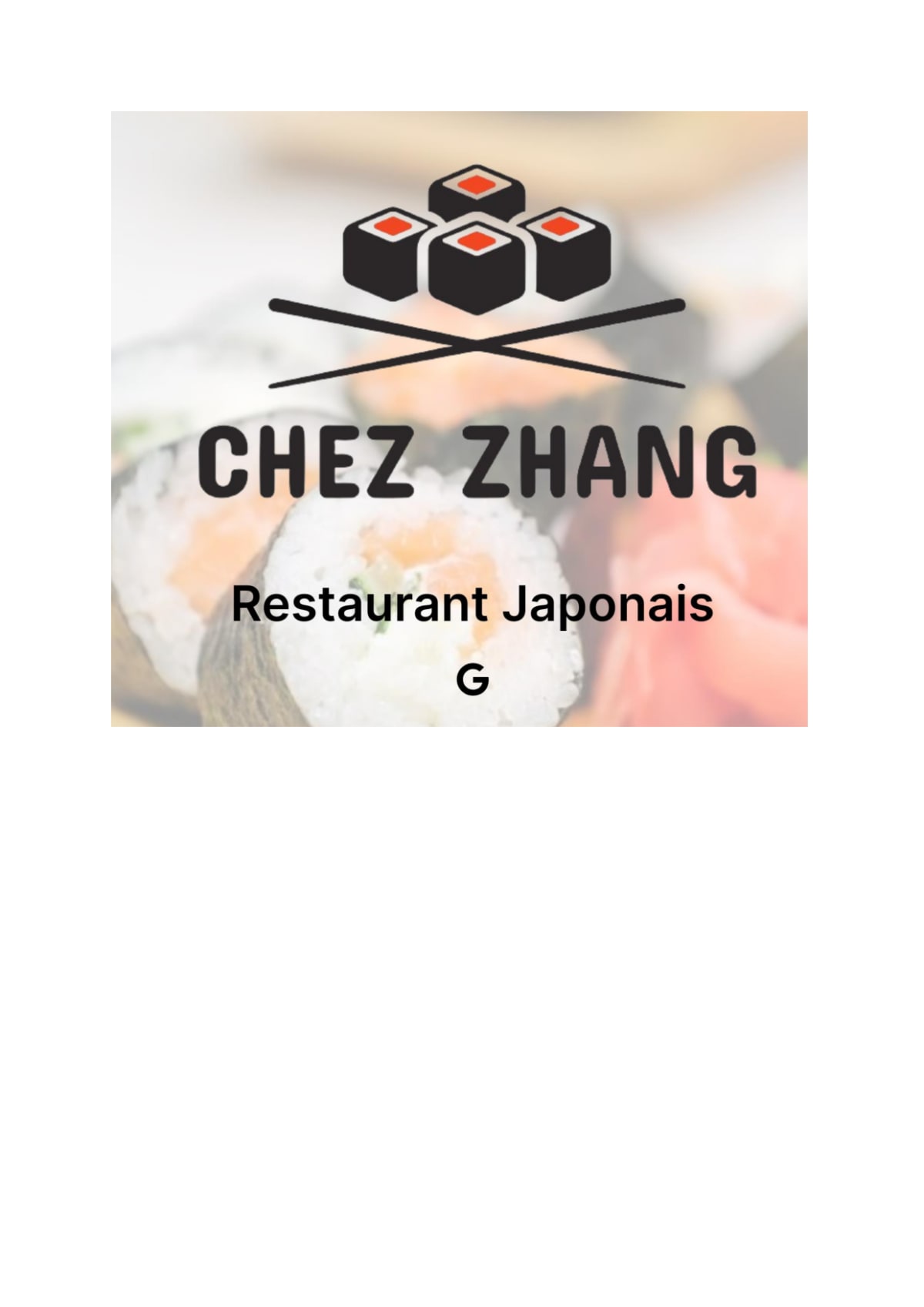 Chez Zhang menu