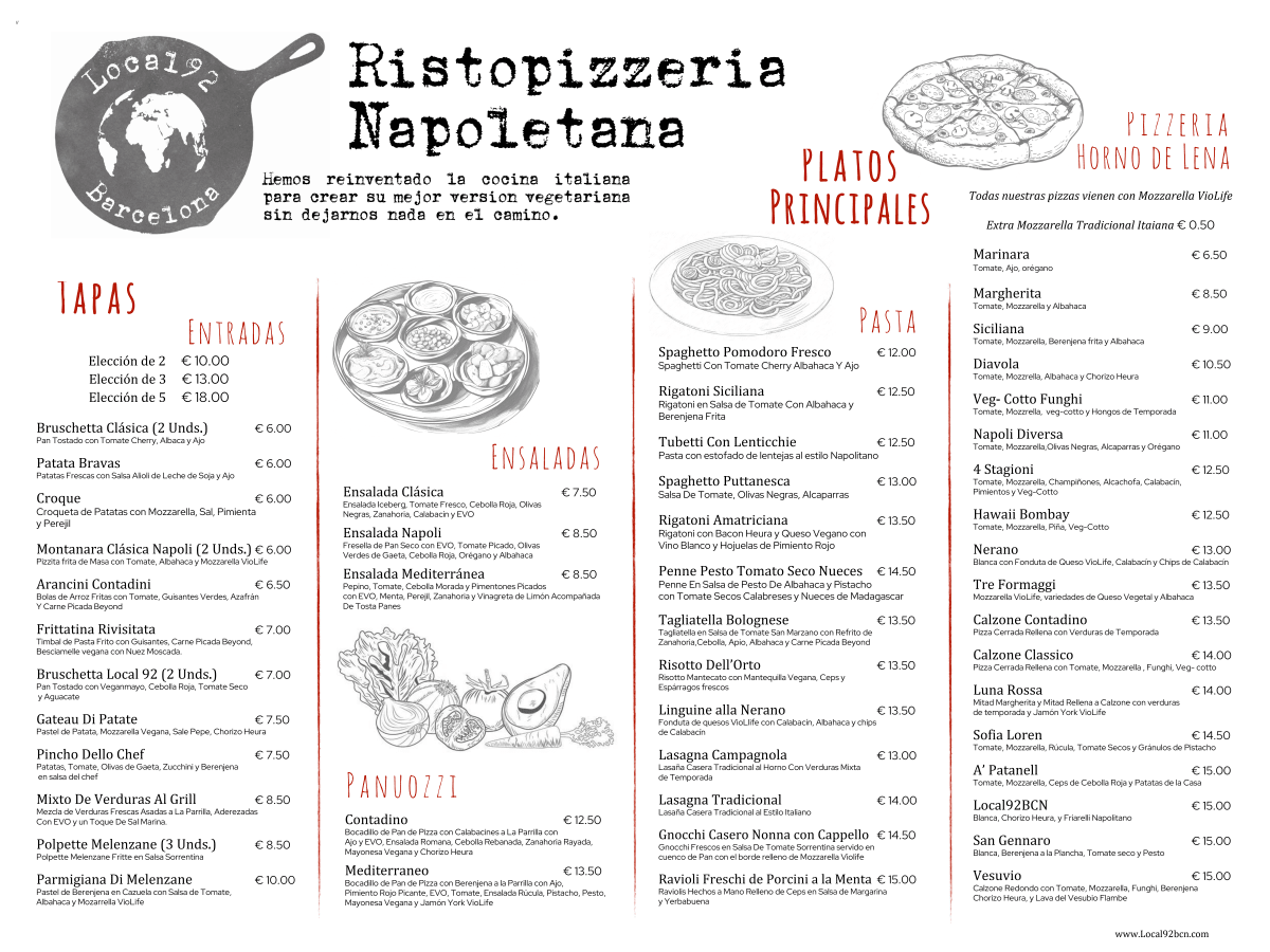 Local 92 menu