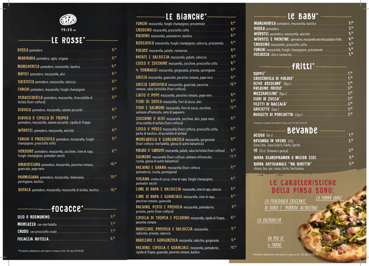 Piotto EUR menu