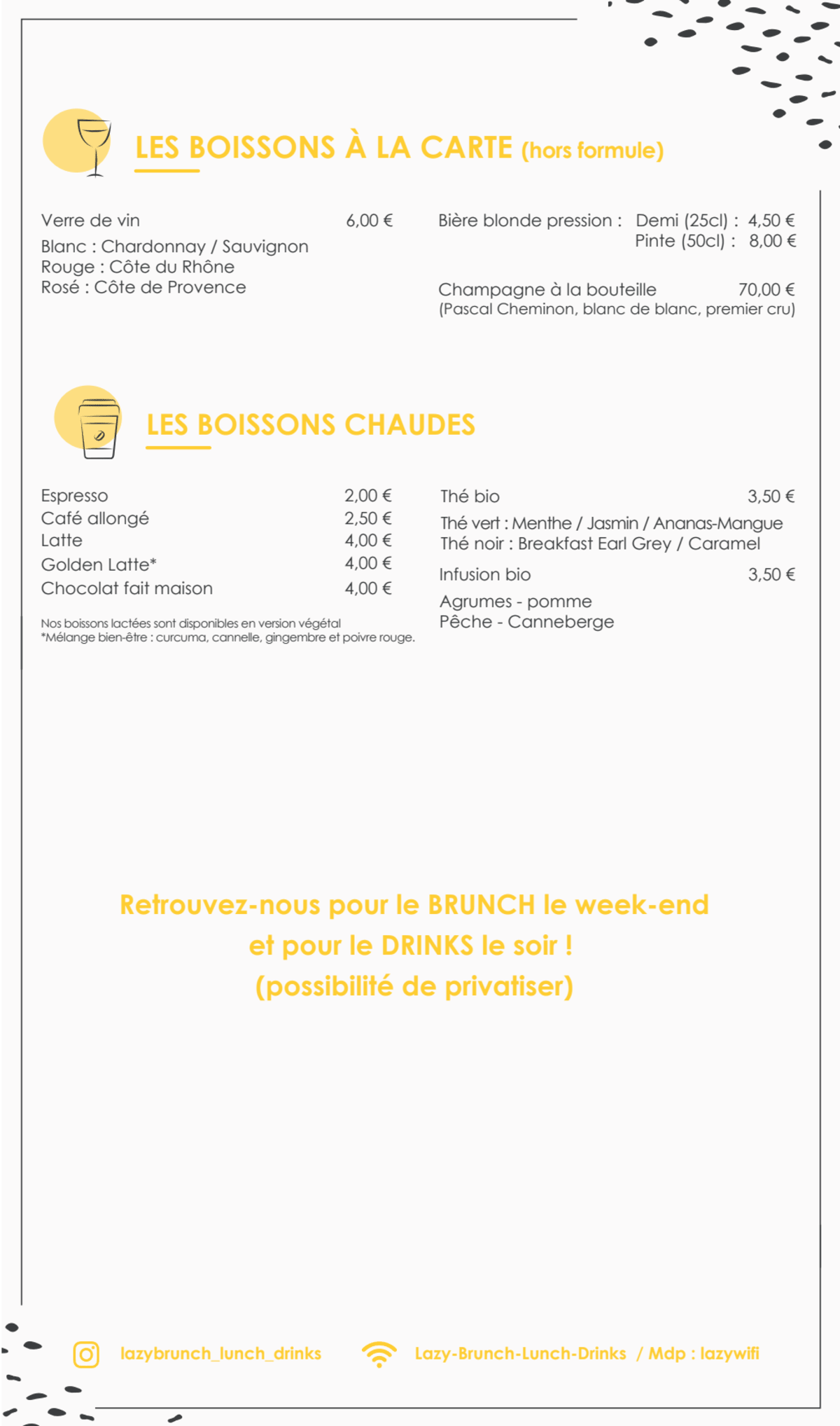 Carte et Menus 2024 Lazy Brunch à LevalloisPerret TheFork