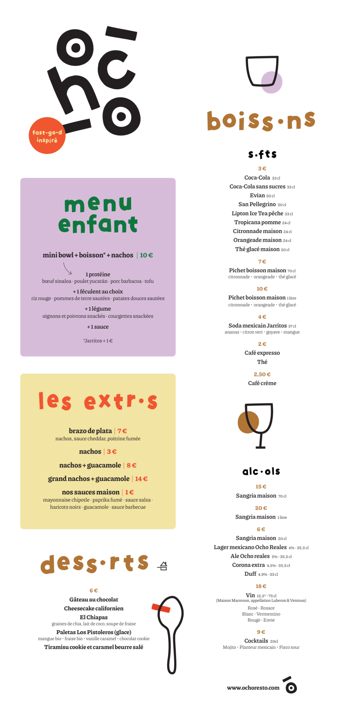 Ocho menu