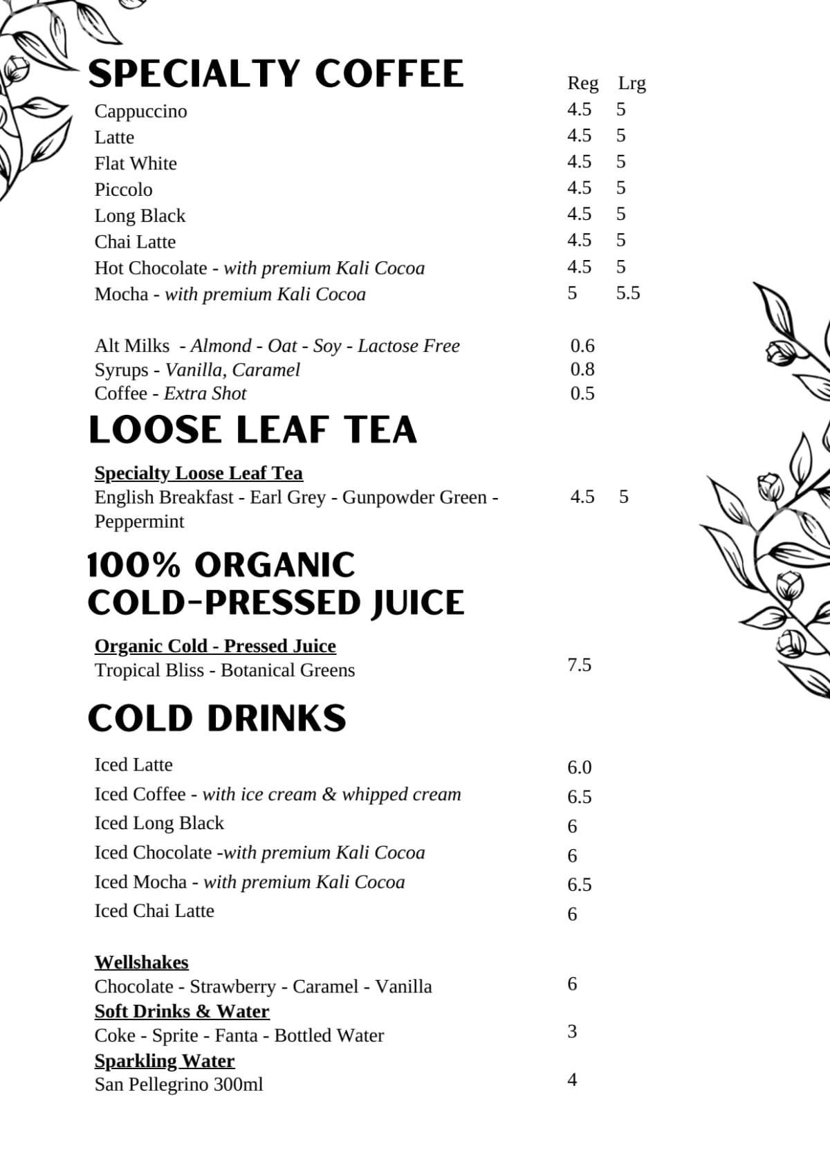 Carte et Menus 2024 The Well Cafe à Girraween TheFork