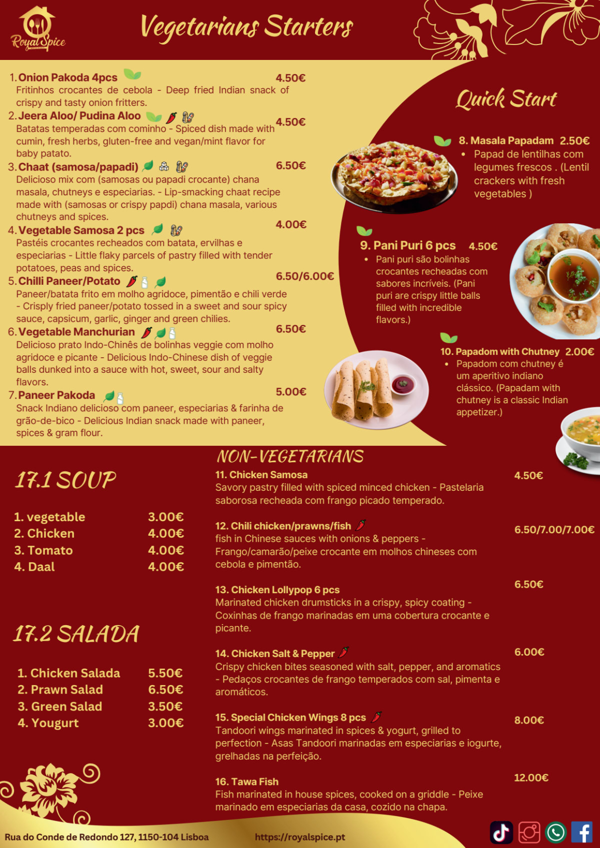 Royal Spice menu