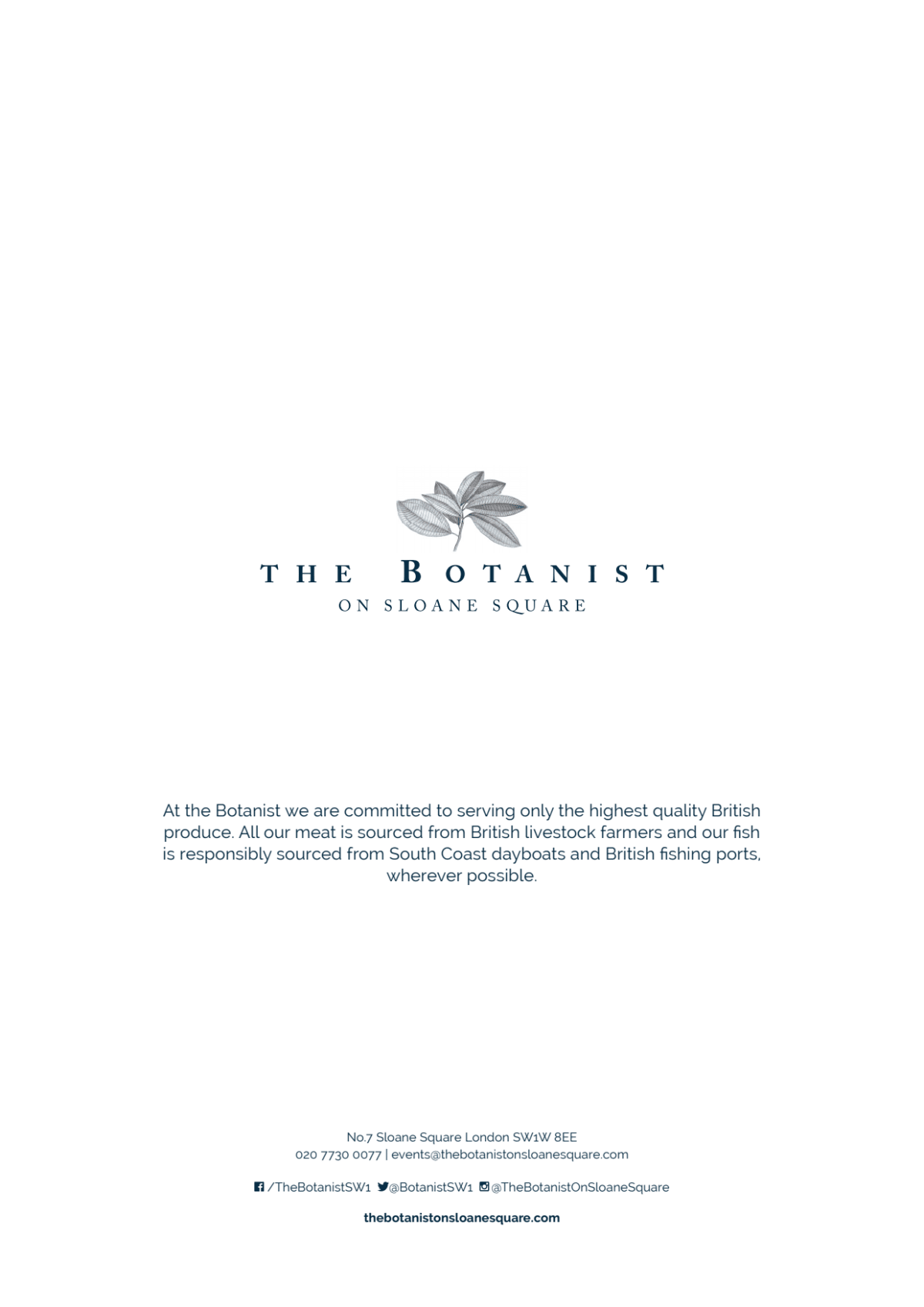 Menus 2023 The Botanist Sloane Square in London TheFork