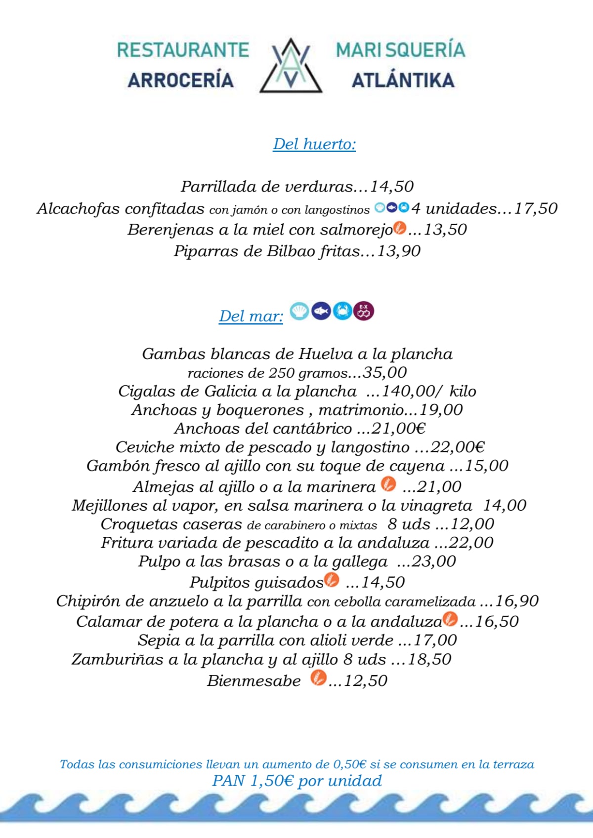 Atlantika menu