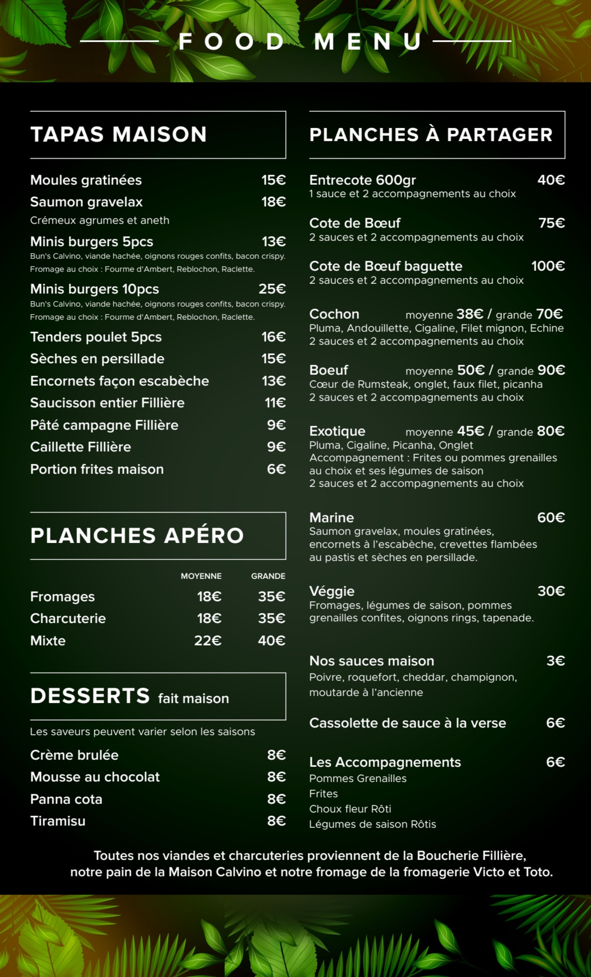 Carte et Menus 2023 - FL - Avignon - Bar, Music &amp; Food à Avignon | TheFork