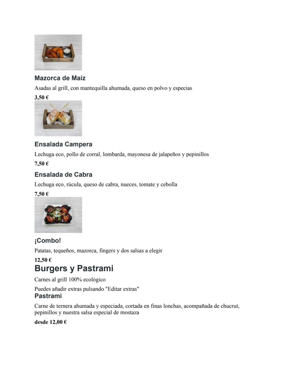 Menu 2024 Pickles Burger in Granada TheFork