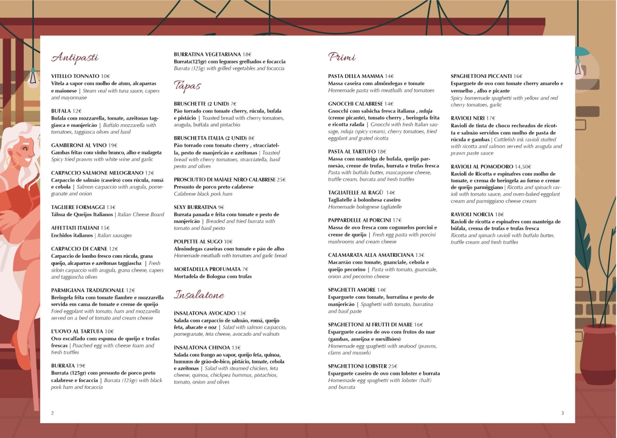 L'osteria restaurante italiano menu