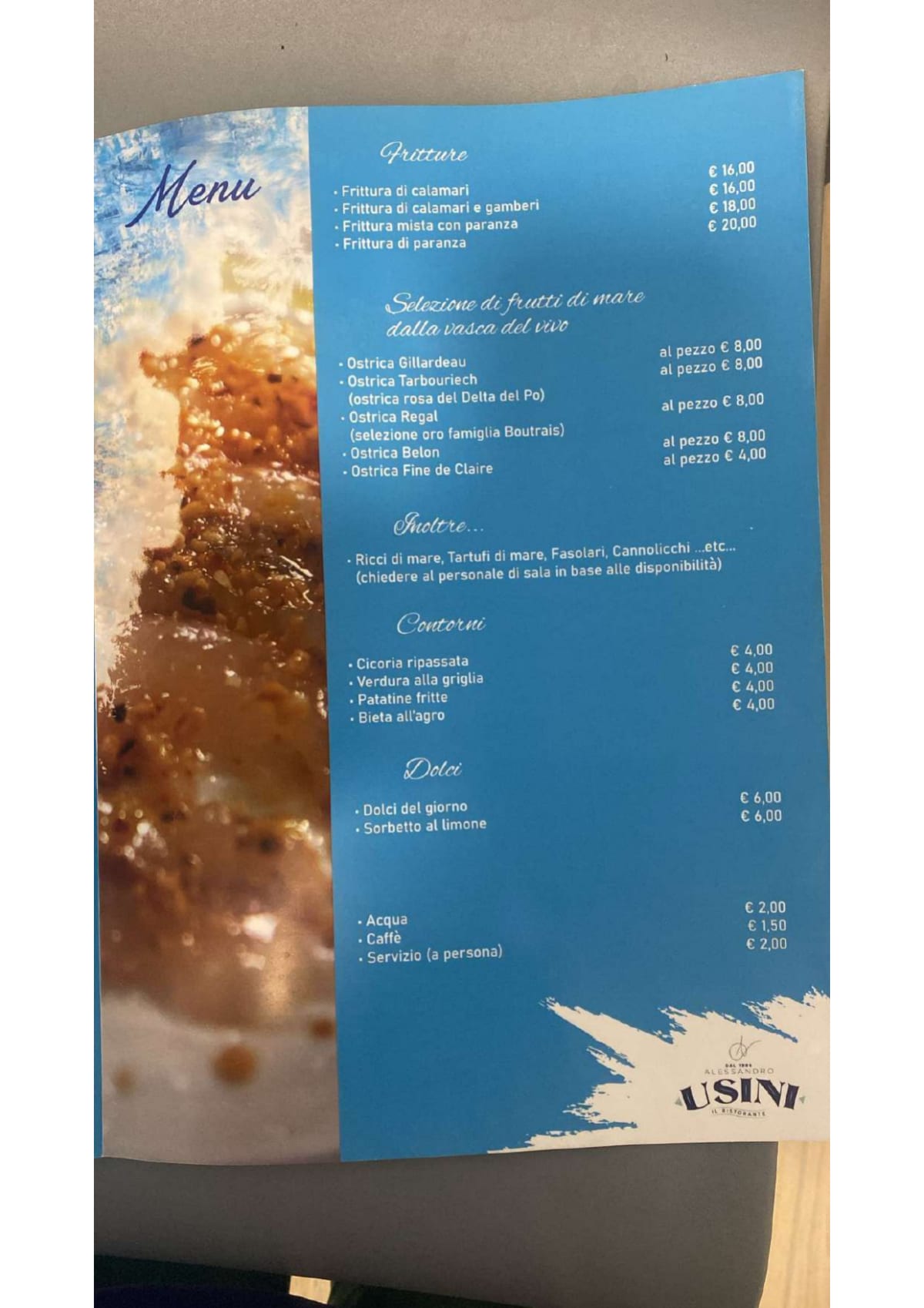 Ristorante Alessandro Usini  menu