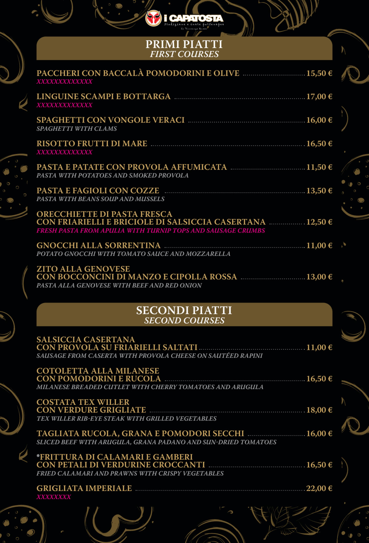 I Capatosta Viale Umbria menu