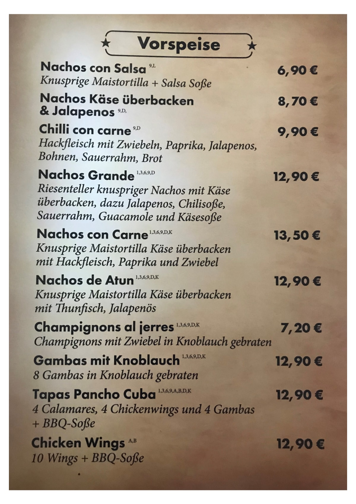 Carte et Menus 2023 Casa Cuba à Cologne TheFork