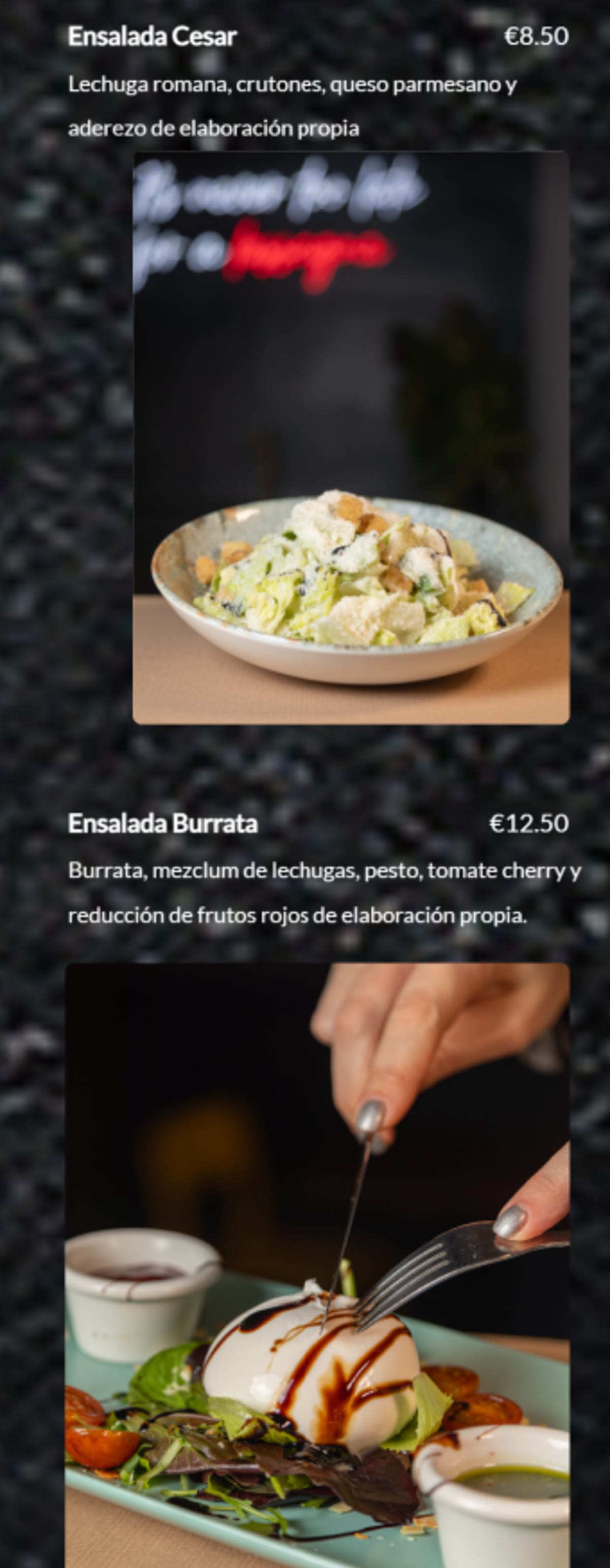 Lassagna menu