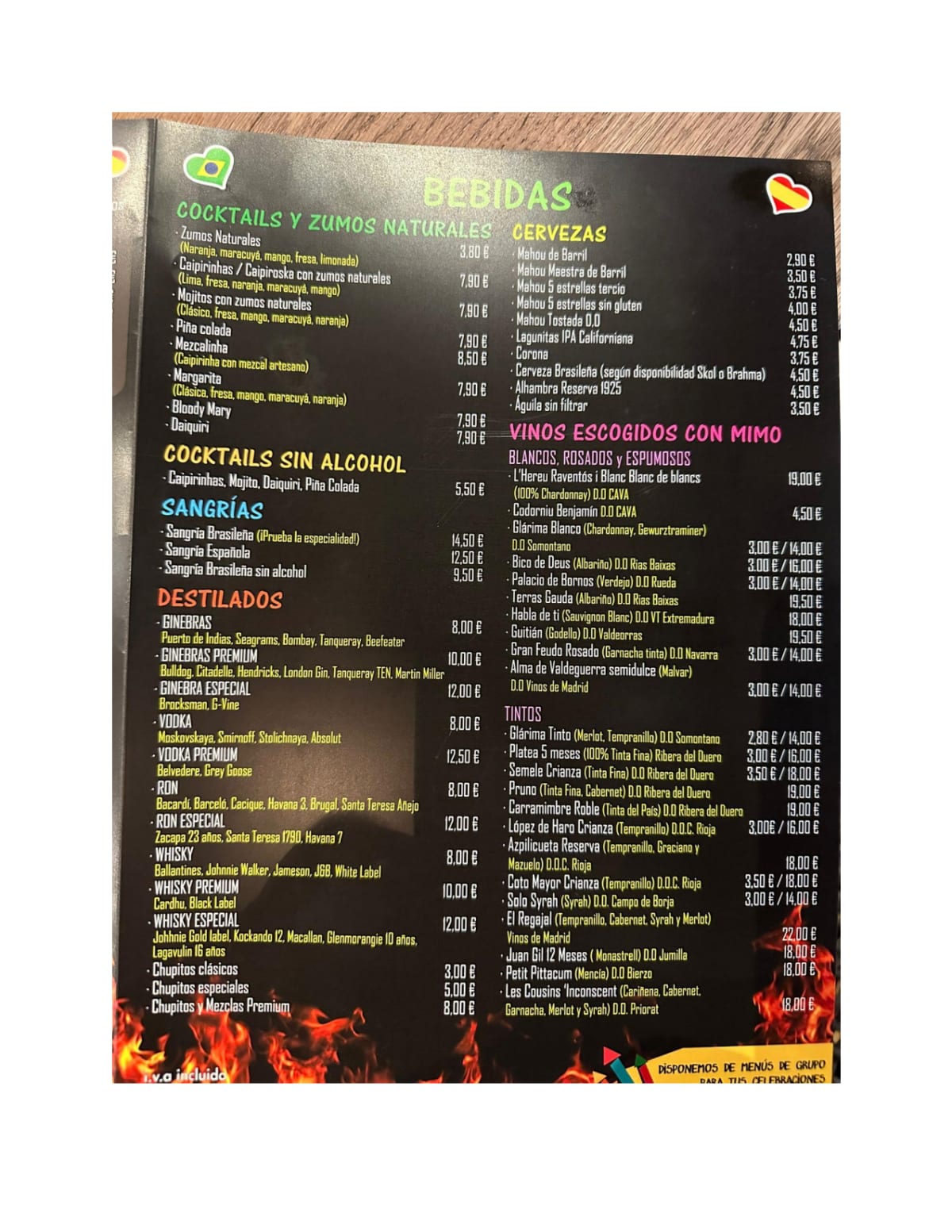 Los Espetinhos - Calle Gravina menu