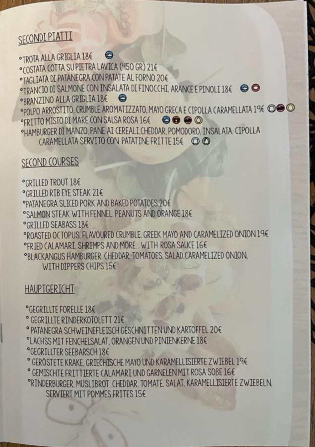 Tortugas menu top