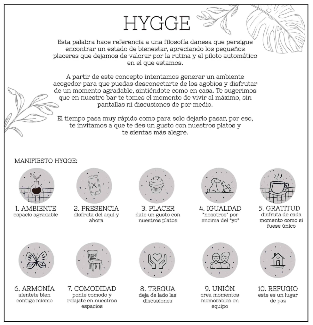 Hygge Bar menu