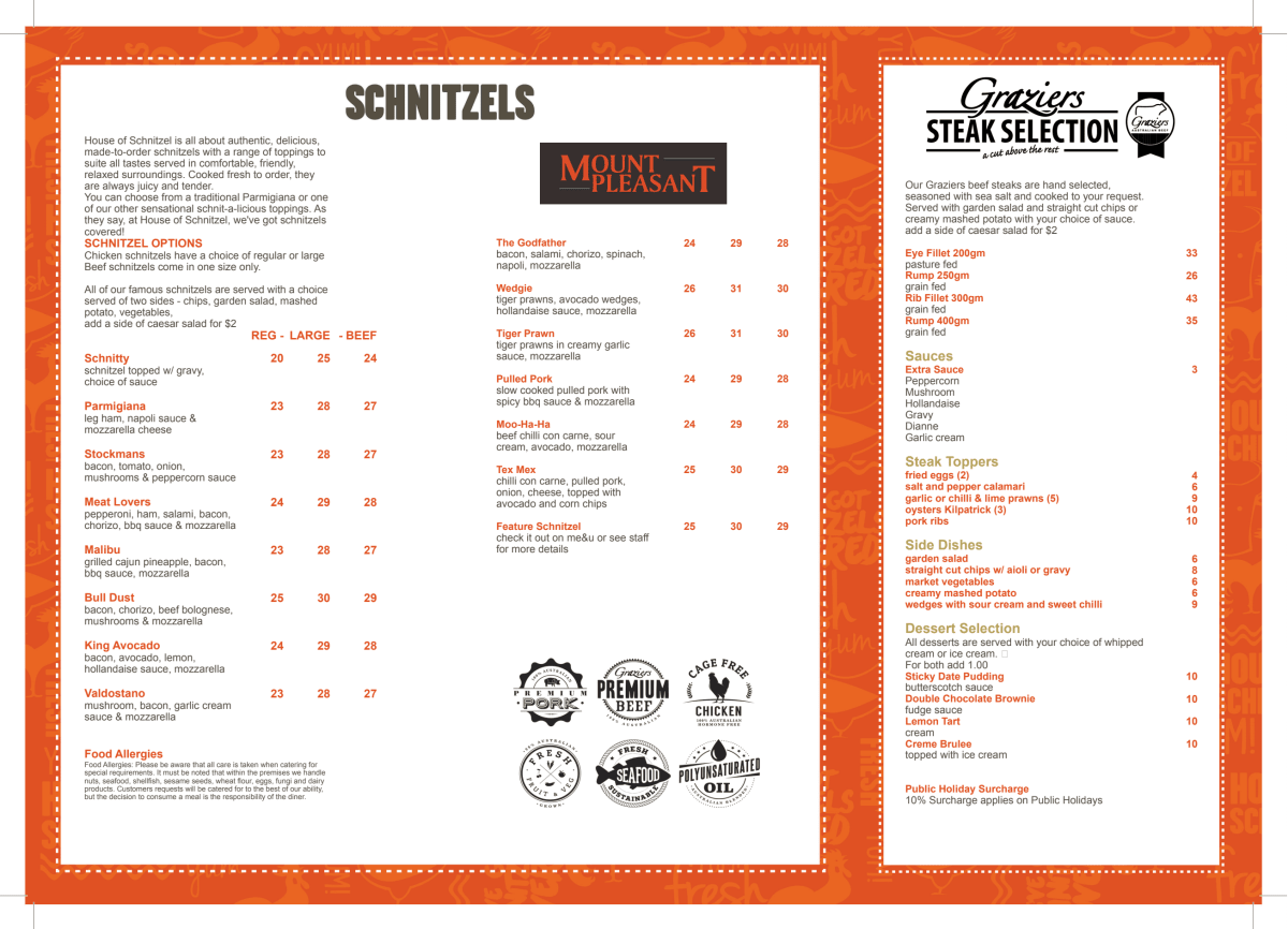 Carte et Menus 2023 Mt Pleasant Tavern à North Mackay (QLD) TheFork